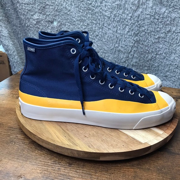Converse Other - Converse Pop Trading Company Jack Purcell Hi Top Sneakers Mens 10.5 Blue Yellow